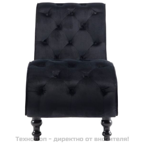 Кушетка, черна, кадифе