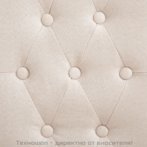 Трапезни столове, 2 бр, кремави, текстил