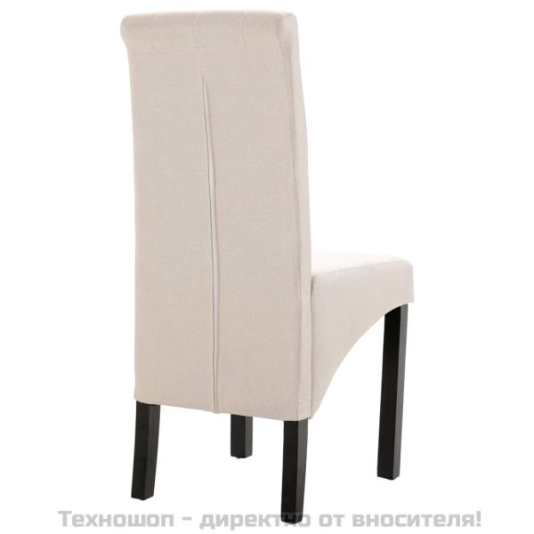 Трапезни столове, 2 бр, кремави, текстил