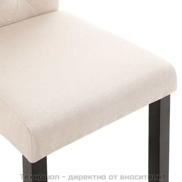 Трапезни столове, 2 бр, кремави, текстил