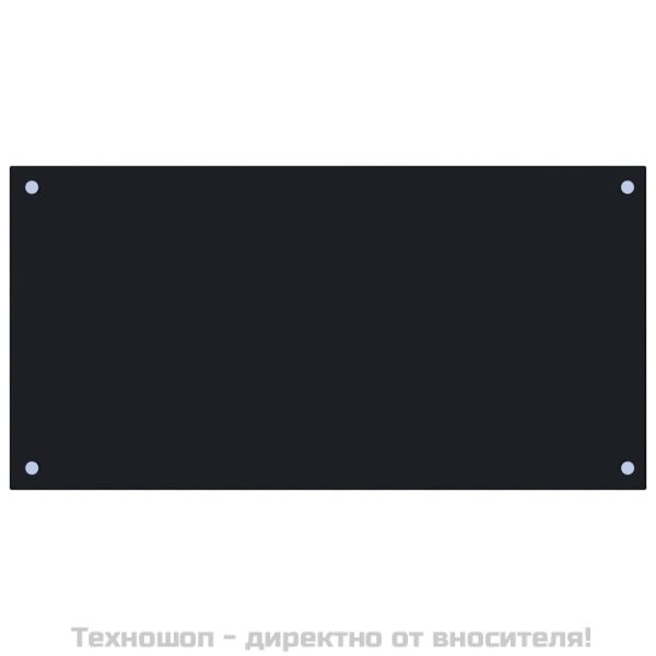 Кухненски гръб, черен, 80x40 см, закалено стъкло