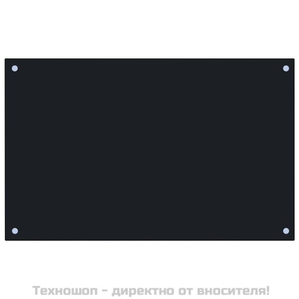 Кухненски гръб, черен, 80x50 см, закалено стъкло