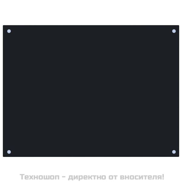 Кухненски гръб, черен, 80x60 см, закалено стъкло