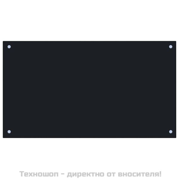 Кухненски гръб, черен, 90x50 см, закалено стъкло