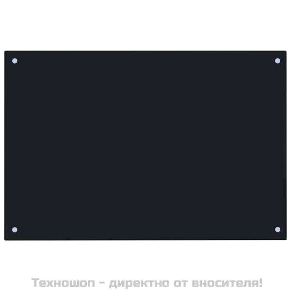 Кухненски гръб, черен, 90x60 см, закалено стъкло