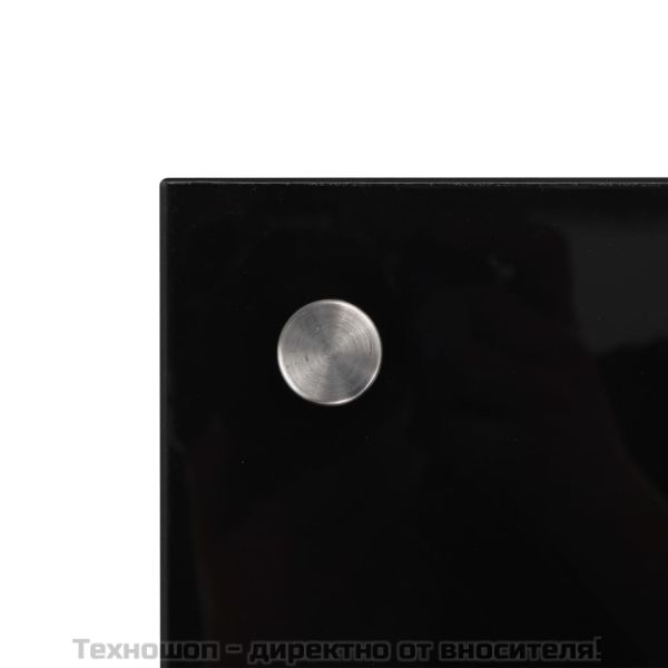 Кухненски гръб, черен, 90x60 см, закалено стъкло