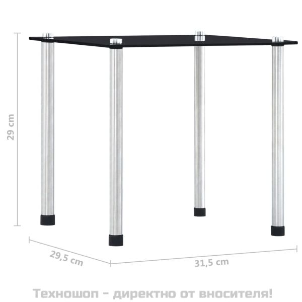 Стифиращи маси, 3 бр, черни, закалено стъкло