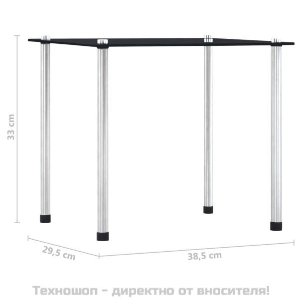 Стифиращи маси, 3 бр, черни, закалено стъкло