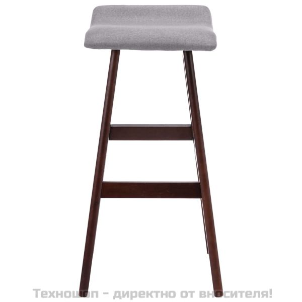 Бар столове, 2 бр, светлосиви, текстил