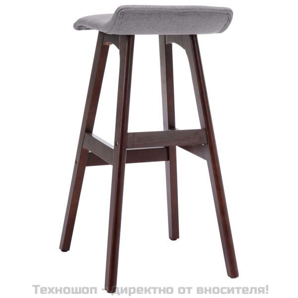 Бар столове, 2 бр, светлосиви, текстил