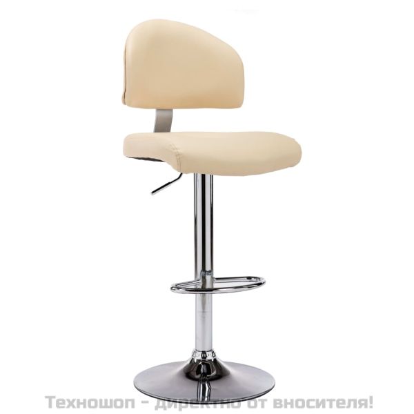 Бар табуретки, 2 бр, кремави, изкуствена кожа