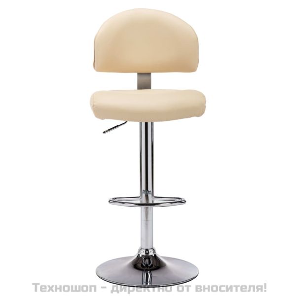 Бар табуретки, 2 бр, кремави, изкуствена кожа