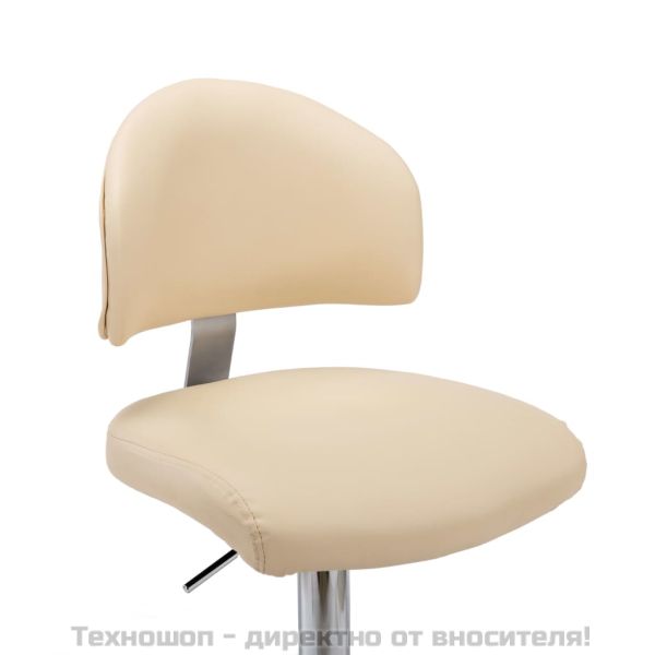 Бар табуретки, 2 бр, кремави, изкуствена кожа