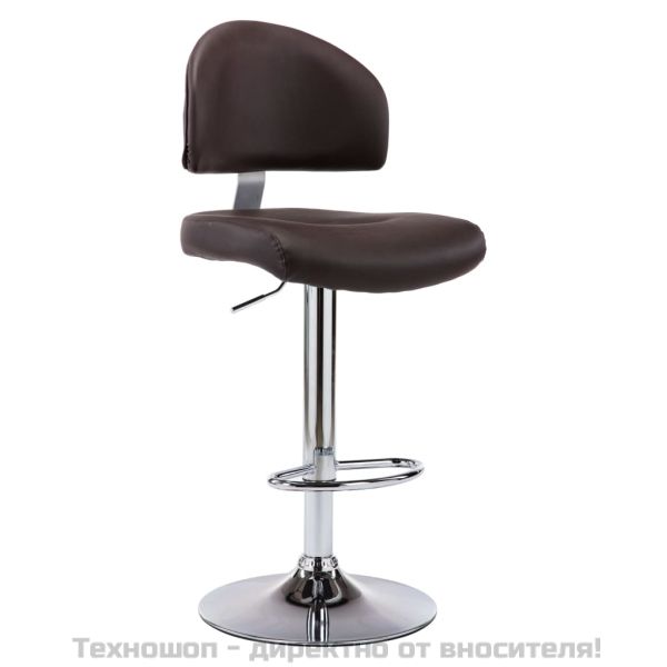 Бар табуретки, 2 бр, кафяви, изкуствена кожа