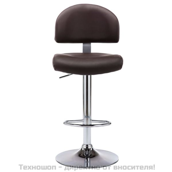 Бар табуретки, 2 бр, кафяви, изкуствена кожа