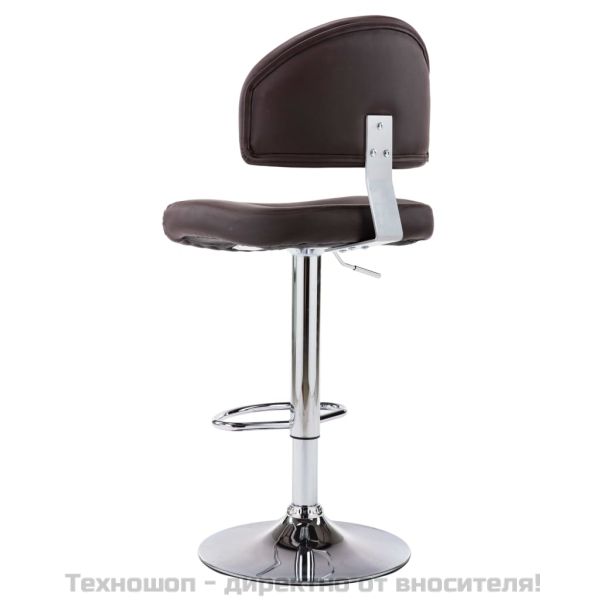 Бар табуретки, 2 бр, кафяви, изкуствена кожа