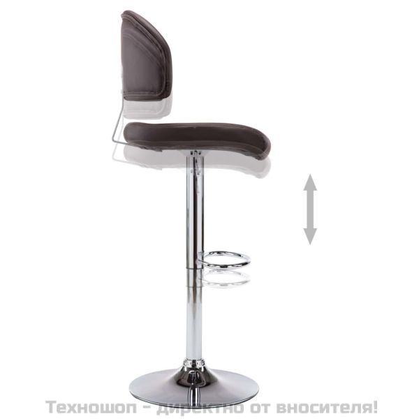 Бар табуретки, 2 бр, кафяви, изкуствена кожа