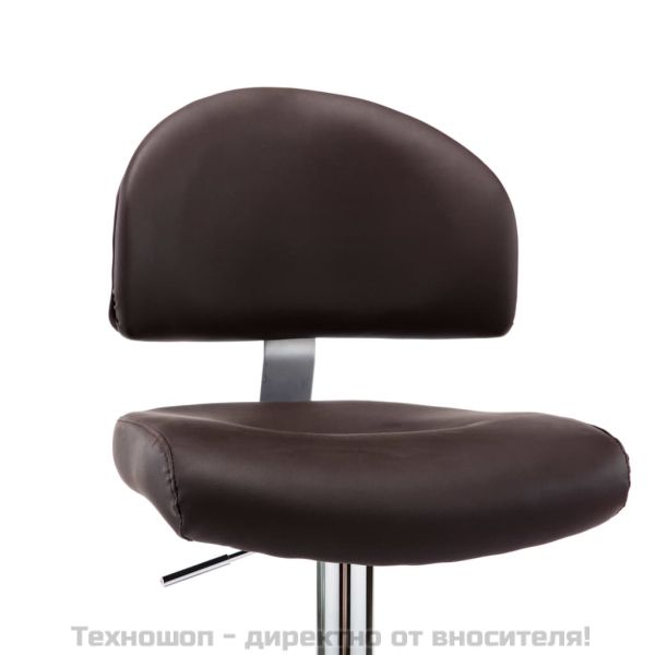 Бар табуретки, 2 бр, кафяви, изкуствена кожа