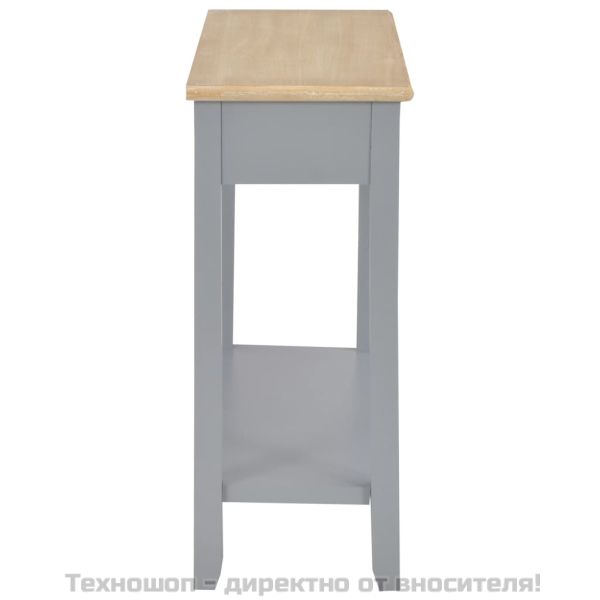 Конзолна маса, сива, 110x35x80 cм, дърво