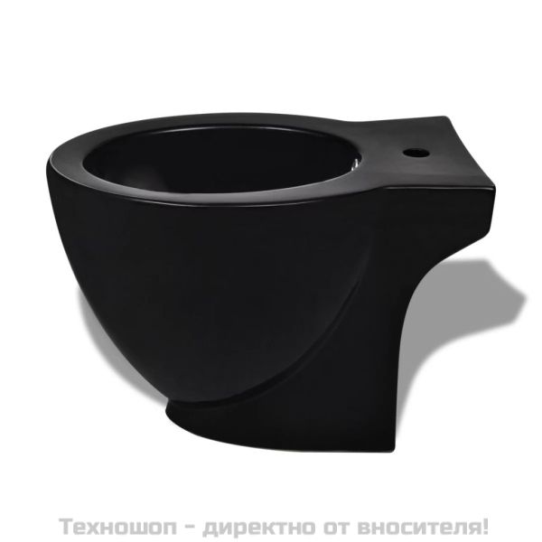 Комплект стояща тоалетна и биде, черна, керамика