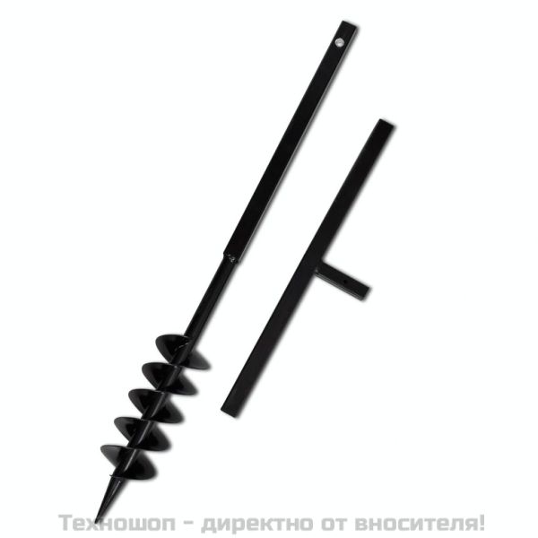 Комплект свредло за земя 100 мм с дръжка и стоманени удължители 5 м