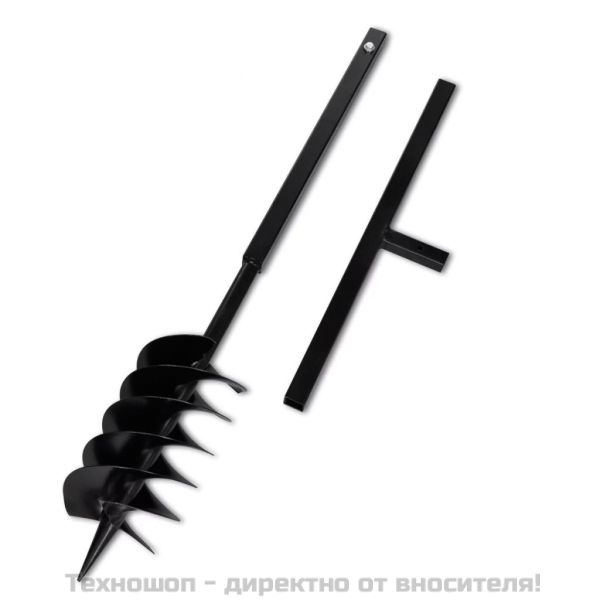 Комплект свредло за земя 150 мм с дръжка и стоманени удължители 5 м