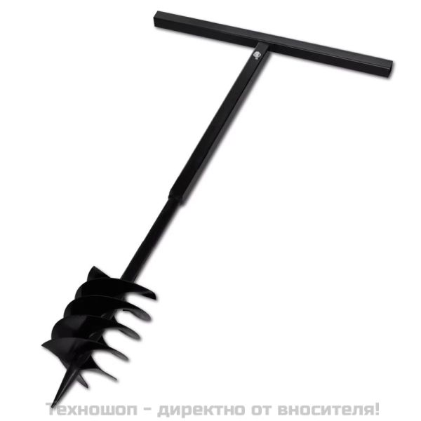 Комплект свредло за земя 180 мм с дръжка и стоманени удължители 5 м