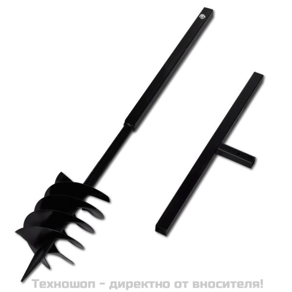 Комплект свредло за земя 180 мм с дръжка и стоманени удължители 13 м