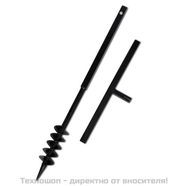 Комплект свредло за земя 80 мм с дръжка и стоманени удължители 5 м