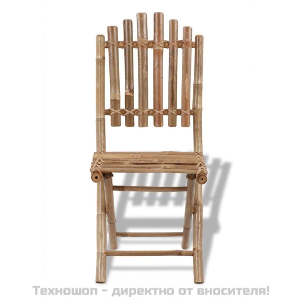 Сгъваеми външни столове, 4 бр, бамбук