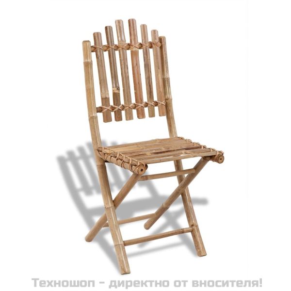 Сгъваеми външни столове, 4 бр, бамбук