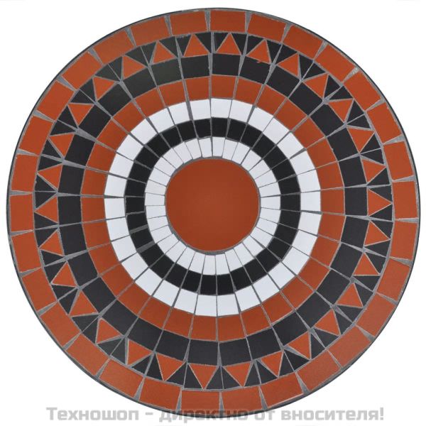 Бистро комплект, 3 части, керамични плочки в теракотено и бяло