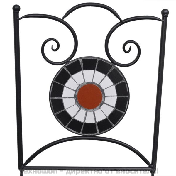 Бистро комплект, 3 части, керамични плочки в теракотено и бяло