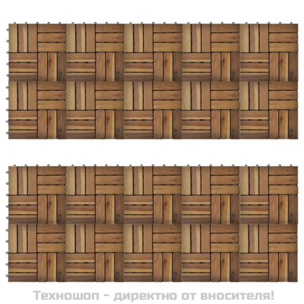 Декинг плочки, акациево дърво, 30 x 30 см - 20 бр