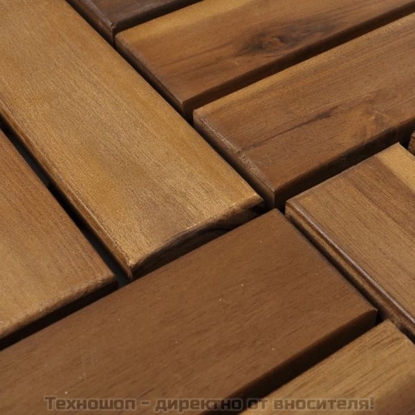 Декинг плочки, акациево дърво, 30 x 30 см - 30 броя