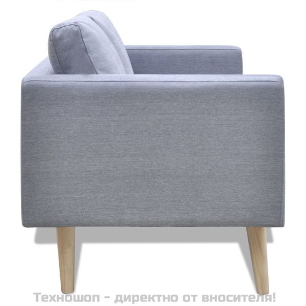 Комплект дивани, 2- и 3- местен, тапицерия от плат, светлосив