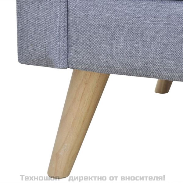 Комплект дивани, 2- и 3- местен, тапицерия от плат, светлосив