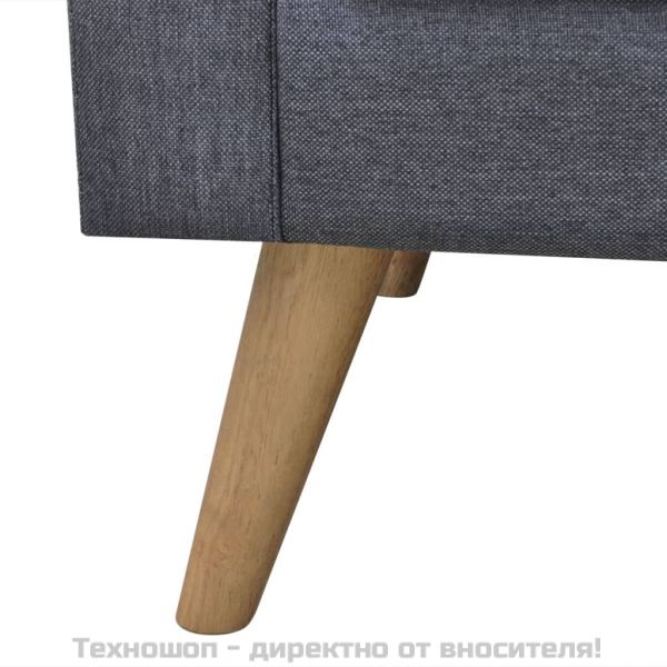 Комплект дивани, 2- и 3- местен, тапицерия от плат, тъмносив