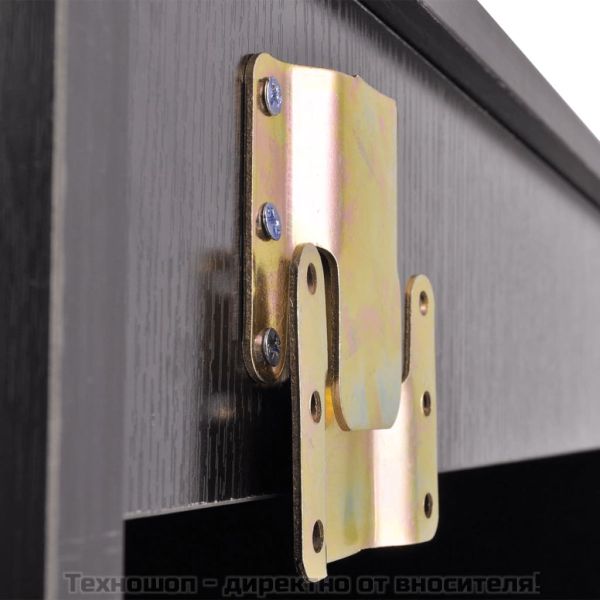 комплект мебели от 9 части и мивка за баня, черен цвят