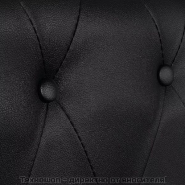 Честърфийлд 2-местен и 3-местен диван изкуствена кожа черен