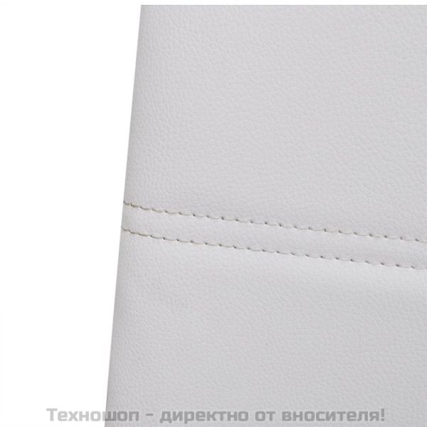 Конзолни трапезни столове, 6 бр, бели, изкуствена кожа