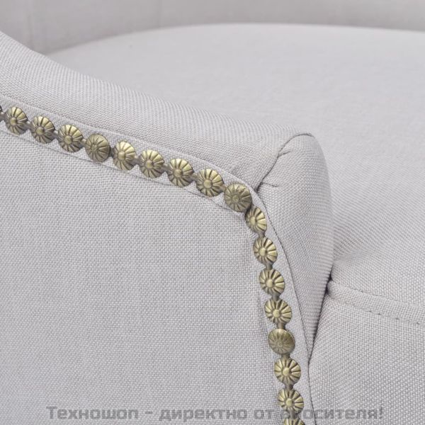 Трапезни столове, 6 бр, кремаво-сиви, текстил