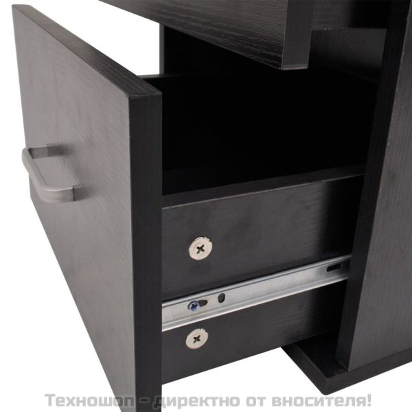 комплект мебели от 11 части и мивка за баня, черен цвят