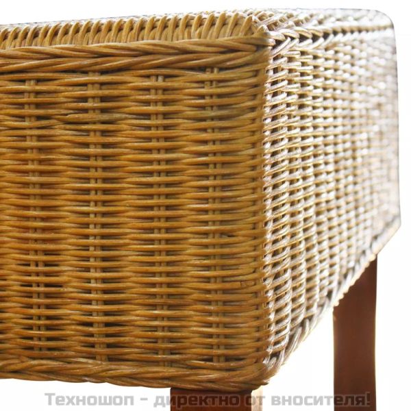 Трапезни столове 2 бр кафяви естествен ратан