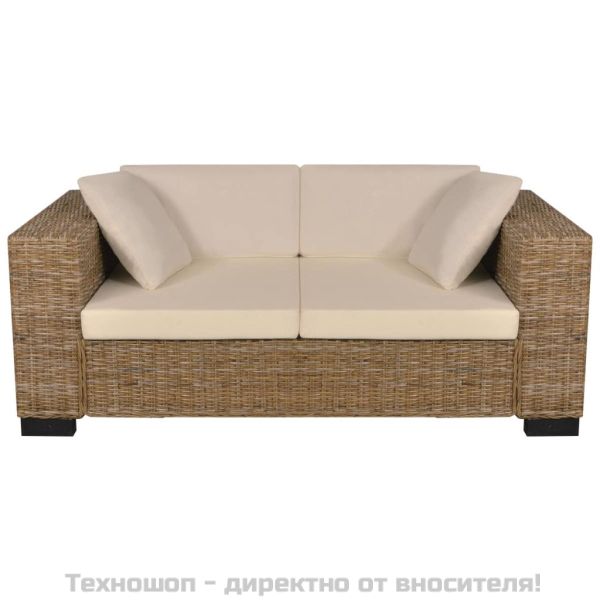 Комплект дивани -двуместен и триместен, естествен ратан