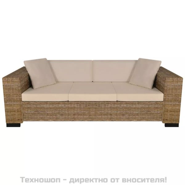 Комплект дивани -двуместен и триместен, естествен ратан