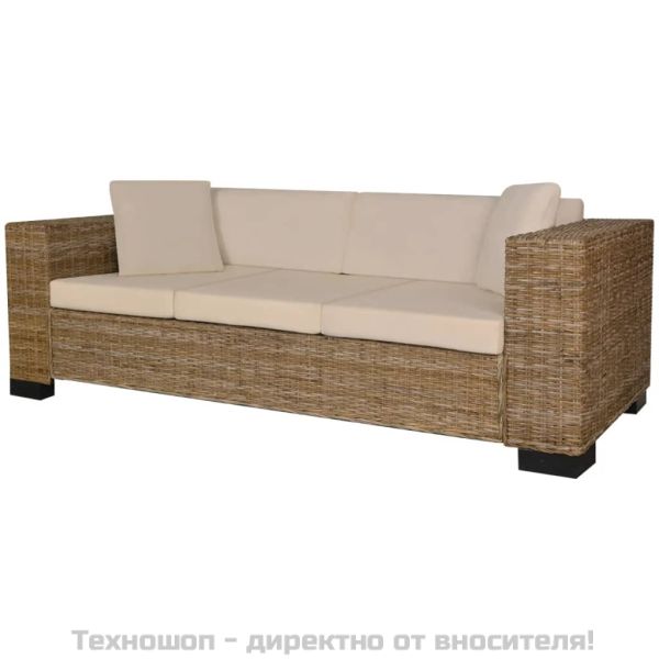 Комплект дивани -двуместен и триместен, естествен ратан