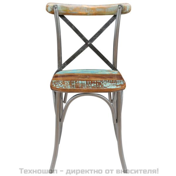 Трапезни столове, 4 бр, регенерирано дърво масив