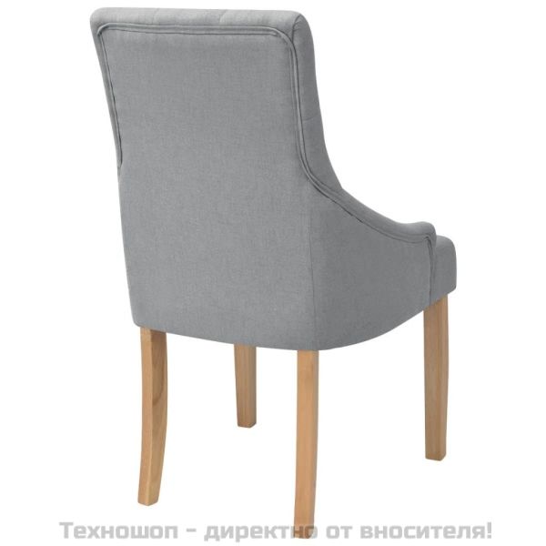 Трапезни столове, 6 бр, светлосиви, плат