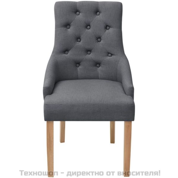 Трапезни столове, 4 бр, тъмносиви, текстил